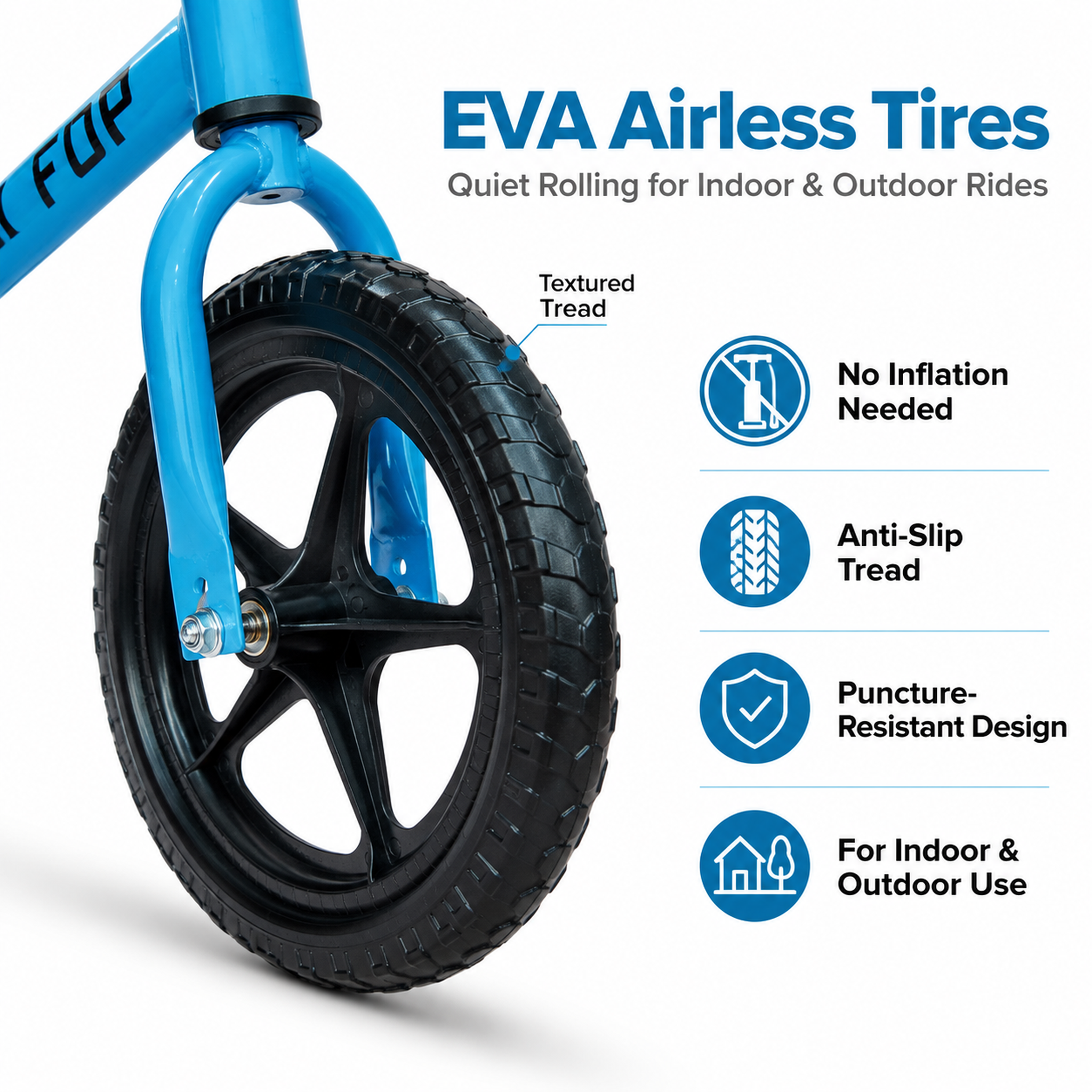 FUPOJH 12" Toddler Bike | Balance Bike | Adjustable Seat Handlebar Tool-Free | EVA Silent Tires | Kids Bike & Bikes Indoor Outdoor