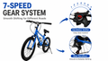 FUPOJH 24" Bike 7-Speed V-Brake | Mountain Bike Anti-Slip Off-Road Tires | Bicycle for Kids Adjustable Seat All-Terrain Outdoor Riding