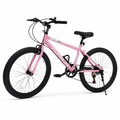 FUPOJH 24" Bike 7-Speed V-Brake | Mountain Bikes 24 Inch Bike Anti-Slip Off-Road Tires | Bicycle for Kids Adjustable Seat All-Terrain Outdoor Riding