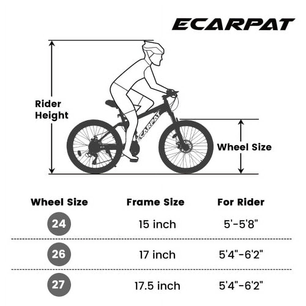 FUPOJH 26" Full Suspension Mountain Bike,21-Speed,Disc Brakes,250lb,Adult Unisex All-Terrain Bike