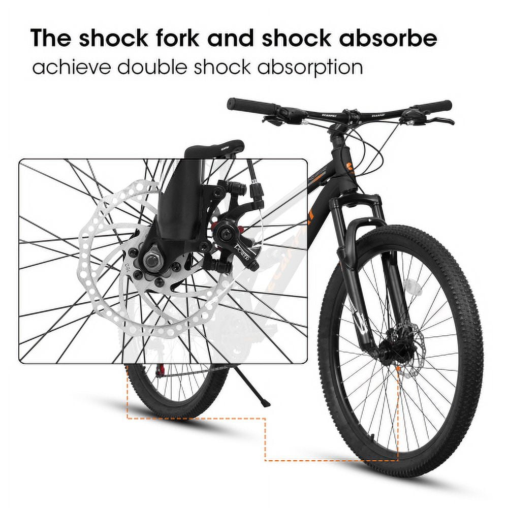 FUPOJH 26" Foldable Mountain Bike for Men & Women,21-Speed,Dual Disc Brakes,Dual Suspension