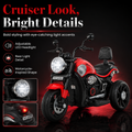 FUPOJH 12V Electric Motorcycle for Kids | 3-Wheel Anti-Tip Low Center Gravity | LED Headlights Horn Music Sound Effects | Pedal Control Outdoor Riding