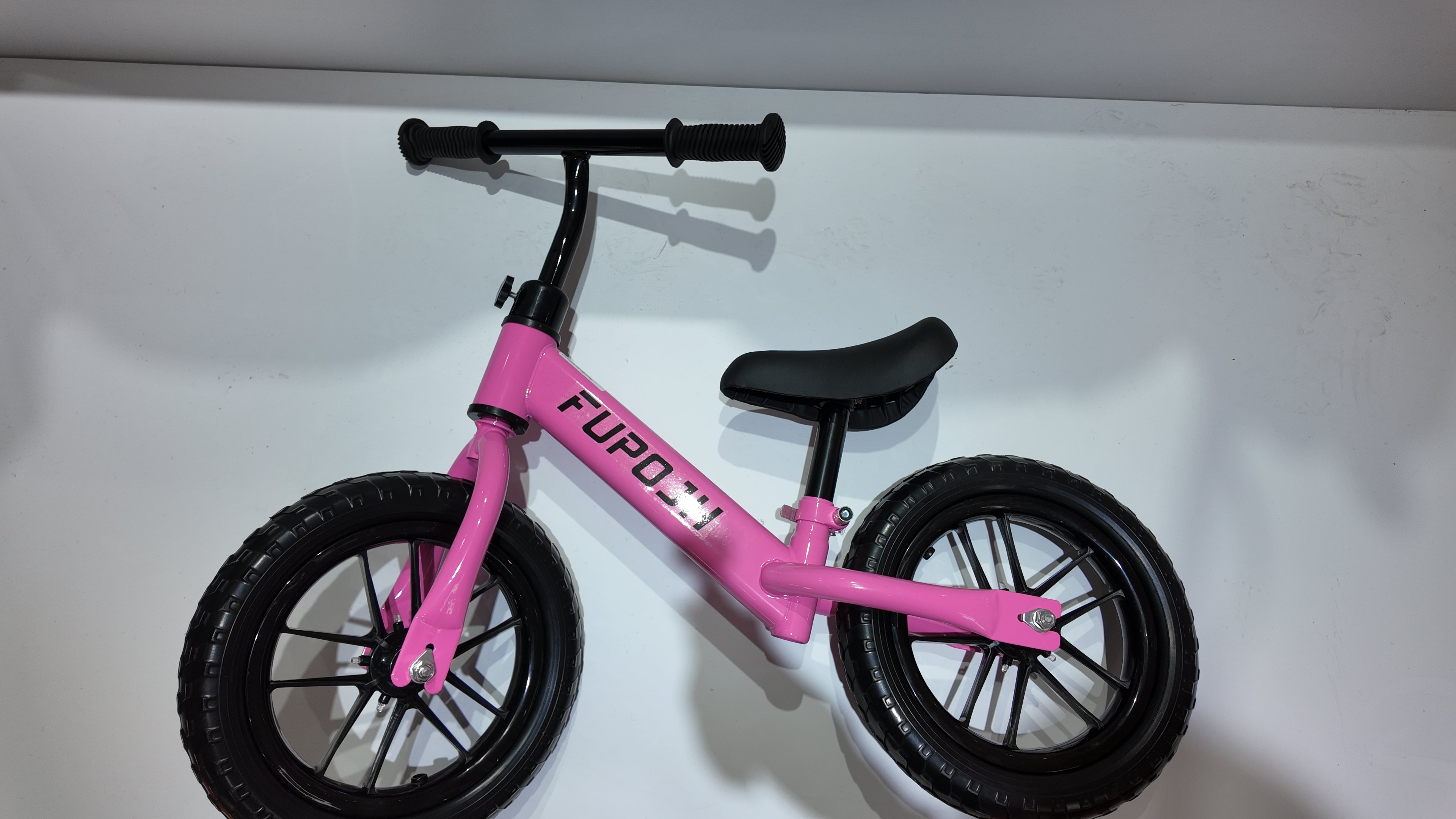 FUPOJH 12" Kids Balance Bike, No Pedal, Light-Up Wheels, Adjustable, for Toddlers 2-5