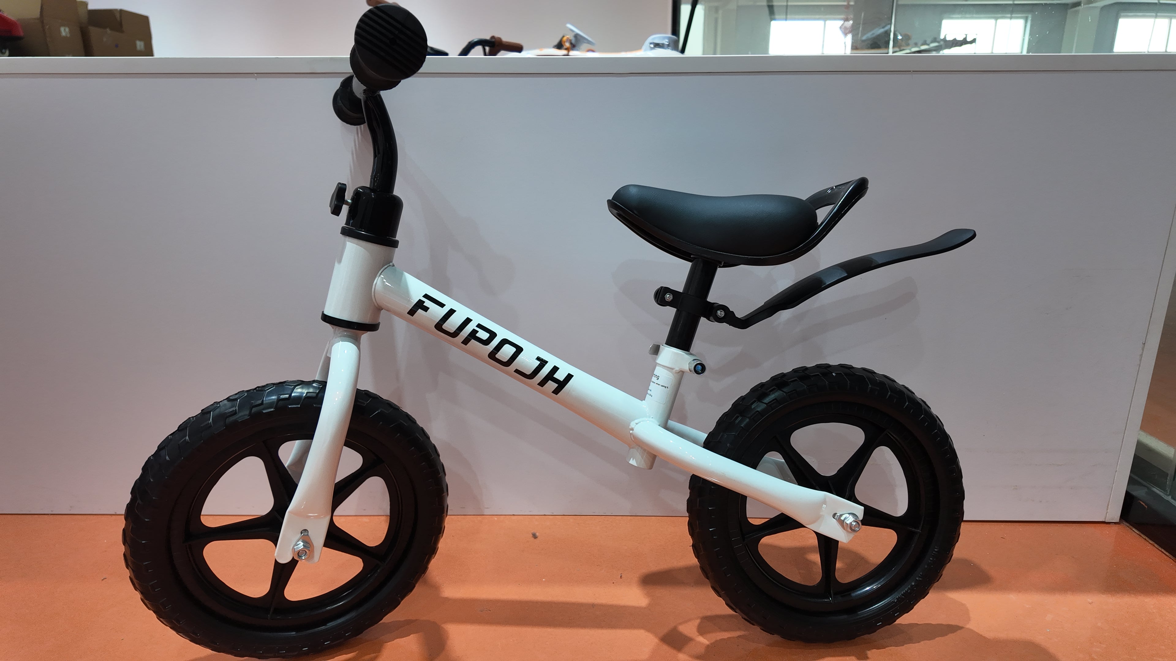 FUPOJH 12" Kids Balance Bike, Adjustable, EVA Silent Tires, Toddlers Ages 2-5