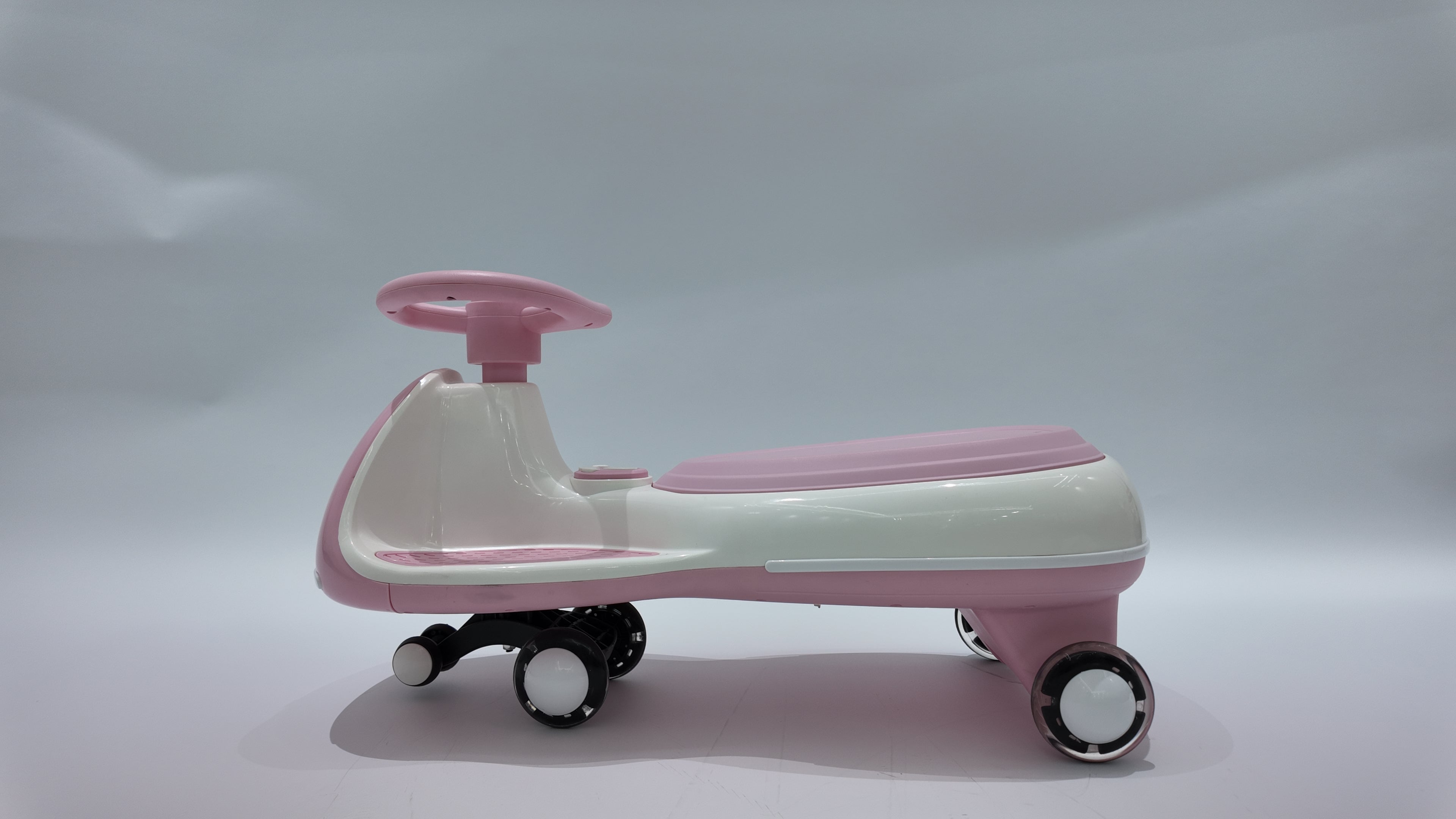 FUPOJH 12V Electric Wiggle Car, 2-in-1 Kids Ride-On Toy with Bluetooth Music, LED Wheels, 150 lbs Capacity for Ages 3+