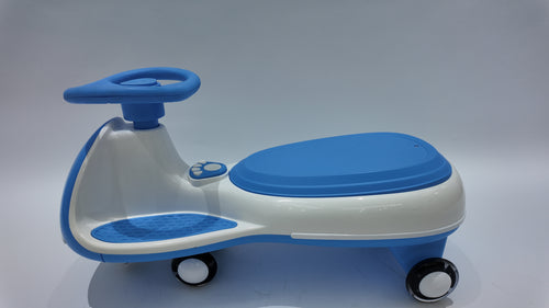 FUPOJH 12V Electric Wiggle Car, 2-in-1 Kids Ride-On Toy with Bluetooth Music, LED Wheels, 150 lbs Capacity for Ages 3+
