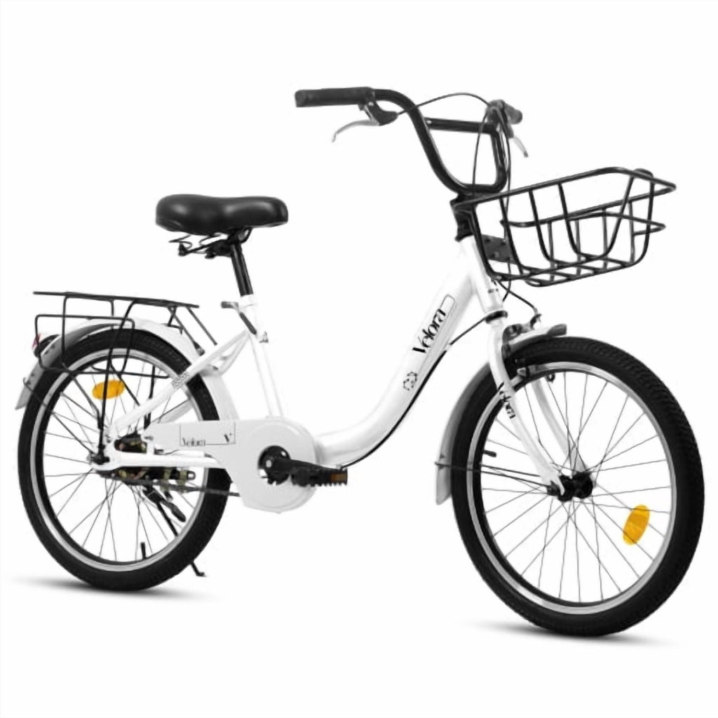 FUPOJH 20 Inch Kids Bike with Basket & Rear Rack, Unisex,Coaster & V-Brakes,Lightweight Steel Frame,Ages 8-12