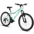 FUPOJH 24-Inch Women's Mountain Bike, 21-Speed, Front Suspension, Dual V-Brakes, 80% Pre-Assembled Adult Trail Bike