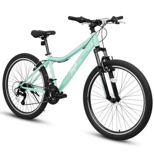 FUPOJH 24-Inch Women's Mountain Bike, 21-Speed, Front Suspension, Dual V-Brakes, 80% Pre-Assembled Adult Trail Bike