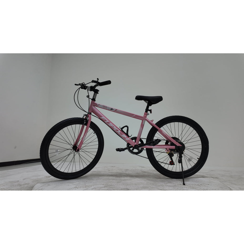 FUPOJH 24" Mountain Bike for Adults,7-Speed,V-Brakes,Off-Road Tires,Adjustable Seat