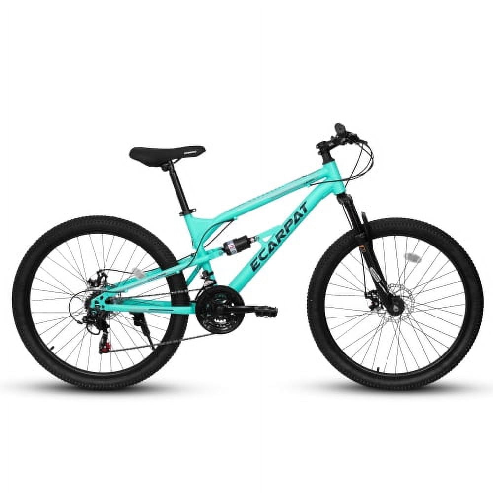 FUPOJH 26" Adult Mountain Bike,21-Speed,Dual Disc Brakes,Full Suspension,All-Terrain