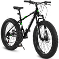 FUPOJH 26" Fat Tire All-Terrain Bike:Shimano 21-Speed,Dual Disc Brakes,for Teens & Adults