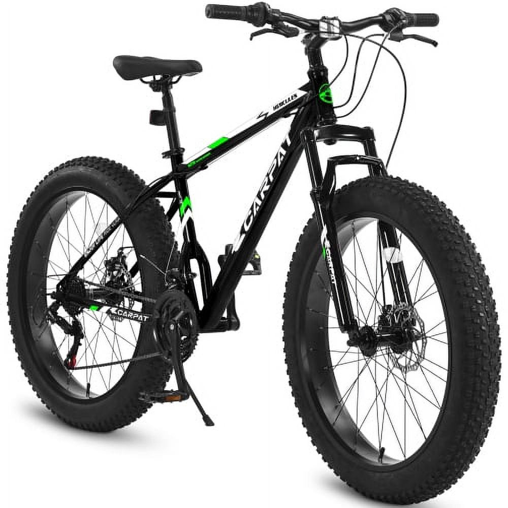FUPOJH 26" Fat Tire All-Terrain Bike:Shimano 21-Speed,Dual Disc Brakes,for Teens & Adults