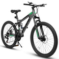 FUPOJH 26" Full Suspension Mountain Bike,21-Speed,Disc Brakes,250lb,Adult Unisex All-Terrain Bike