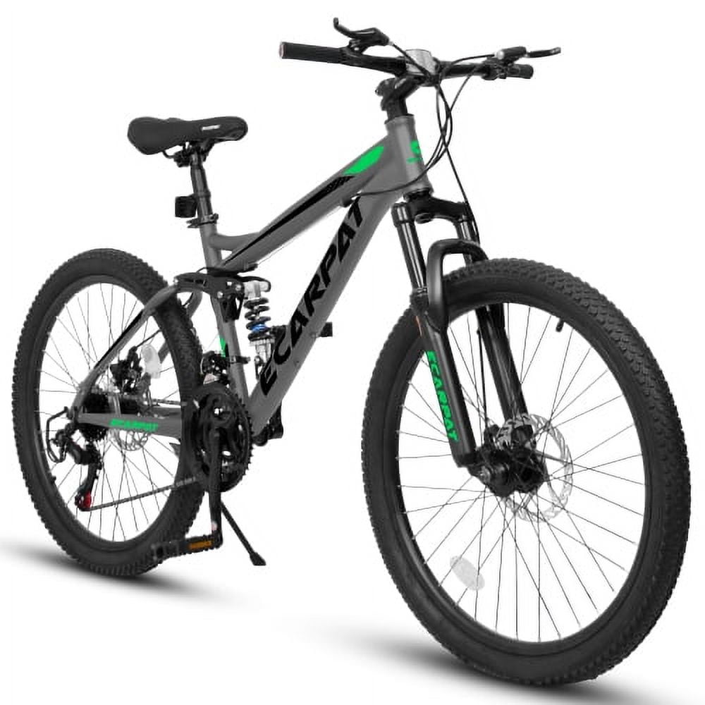 FUPOJH 26" Full Suspension Mountain Bike,21-Speed,Disc Brakes,250lb,Adult Unisex All-Terrain Bike