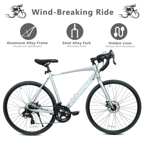 FUPOJH 700C Road Bike,16-Speed,Disc Brakes, Aluminum Frame,for Men & Women