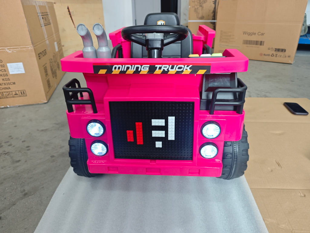 FUPOJH Kids Electric Construction Truck | 12V Ride-On Car with Remote Control | Dump Truck with Shovel | Bluetooth Speaker
