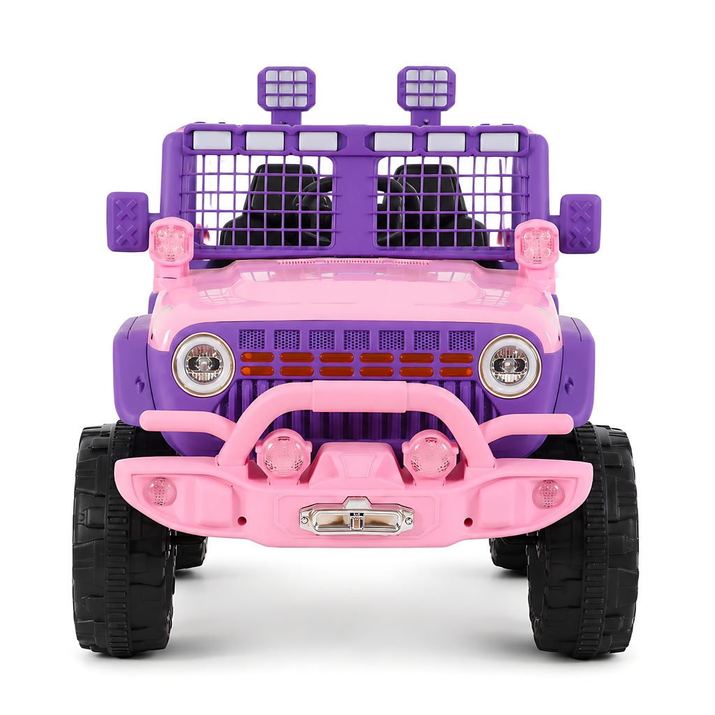 FUPOJH 12V Electric Jeep for Kids | 2.4G Parental Remote Dual Motor 4WD | Bluetooth Music 4-Wheel Suspension Seatbelt | Soft Start All-Terrain