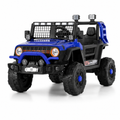 FUPOJH 12V Kids Electric Jeep,2-Seater Ride on Car with Remote Control,Dual Motors,Bluetooth Music,LED Lights