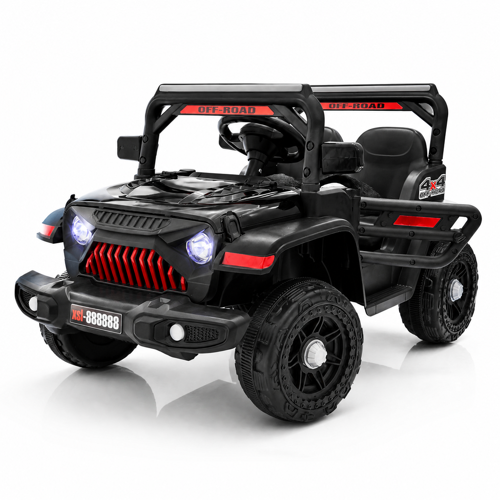 FUPOJH 12V Electric Ride-On Car for Kids | 2.4G Parental Remote Dual Motor 4WD | Bluetooth Music 4-Wheel Suspension | Soft Start All-Terrain Outdoor