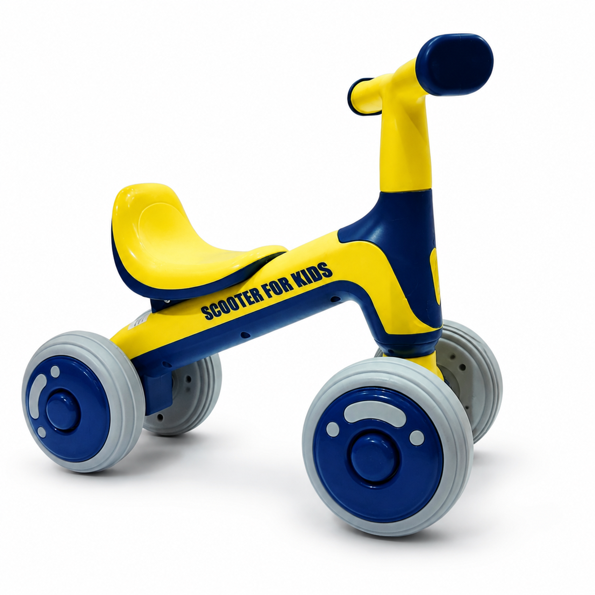 FUPOJH 4-Wheel Baby Balance Bike, Silent EVA Tires, 135° Anti-Tip, Indoor/Outdoor
