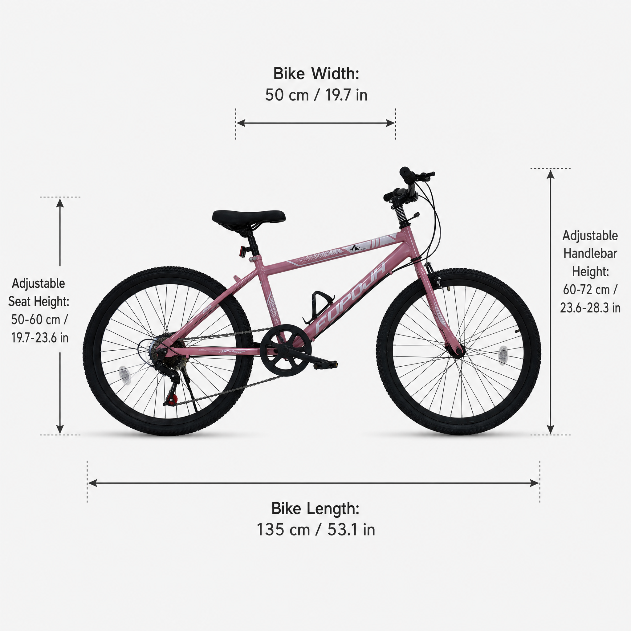 FUPOJH 20 Inch Boys Bike,7-Speed Kids Mountain Bike for Ages 8-12,V-Brakes,Off-Road Tires