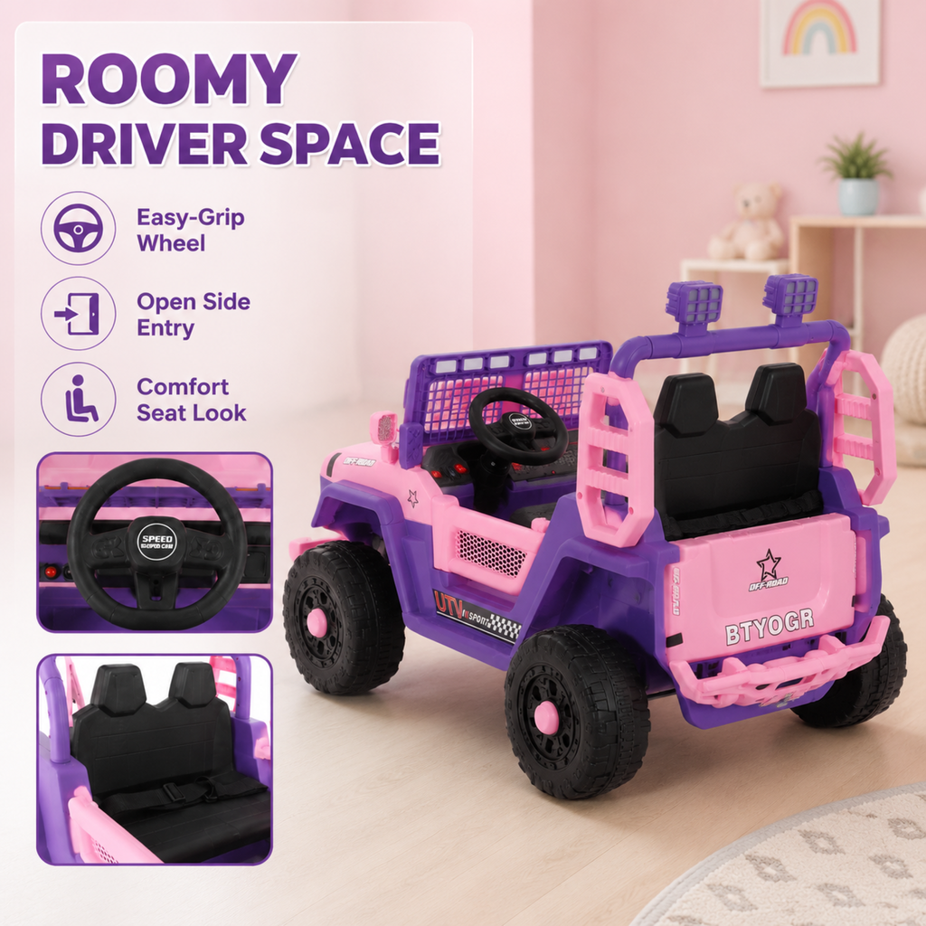 12V Kids Electric Car,2 Seater Kids Ride on Car with Remote,Bluetooth,Swing and Sport Mode,