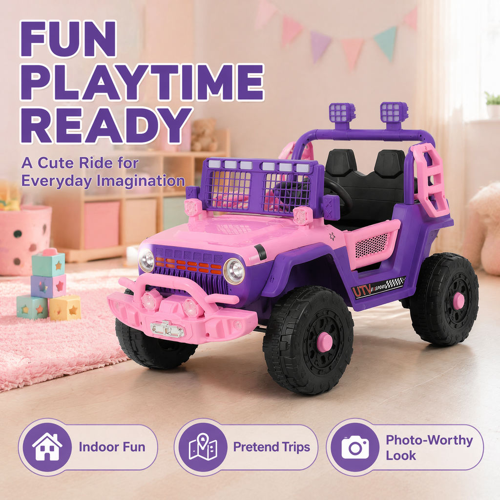 12V Kids Electric Car,2 Seater Kids Ride on Car with Remote,Bluetooth,Swing and Sport Mode,